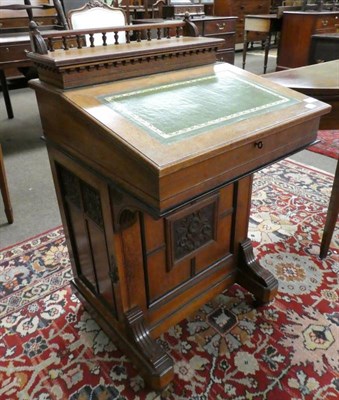 Lot 1319 - Late Victorian walnut and inlaid Davenport