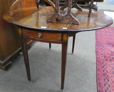 Lot 1342 - A 19th century mahogany and inlaid Pembroke table