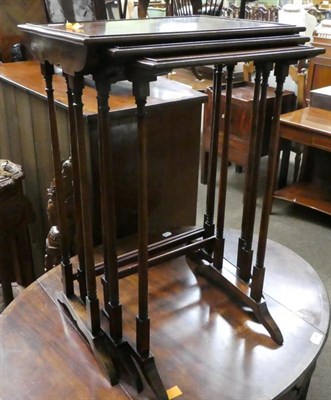 Lot 1349 - Three Edwardian mahogany and satinwood banded nesting tables