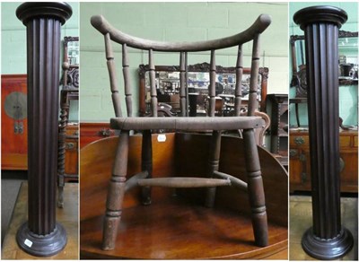 Lot 1351 - An Edwardian mahogany converted washstand; together with a Victorian mahogany spiral turned...