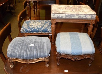 Lot 1354 - Four various 19th century and later footstools