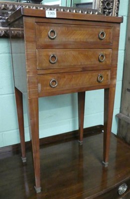 Lot 1365 - Early 20th century French Kingwood three drawer side cabinet