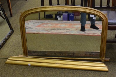 Lot 1377 - A Victorian small over mantle mirror with moulded frame (re-painted)