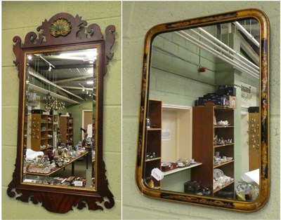 Lot 1386 - A reproduction fretwork mirror and a chinoiserie mirror (2)