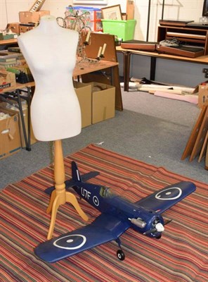 Lot 1231 - A petrol engined radio controlled Royal Naval aircraft and a modern dress maker's dummy (2)