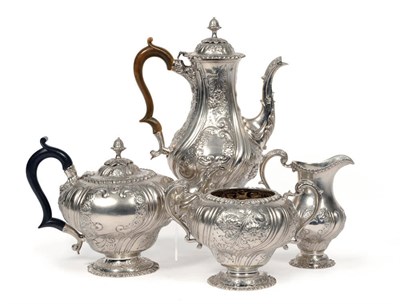 Lot 1086 - A Victorian Four Piece Tea and Coffee Set, Gibson & Langam, London 1897/8, in mid 18th century...