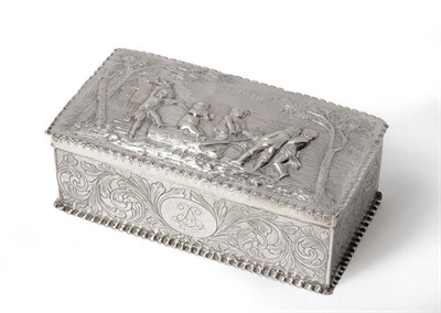 Lot 1090 - A Victorian Casket, William Comyns, London 1883, rectangular with crimped edges, the cover...