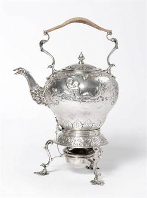 Lot 1094 - A Victorian Kettle, Stand and Lamp, John & Frank Pairpoint, London 1895, of baluster form with...