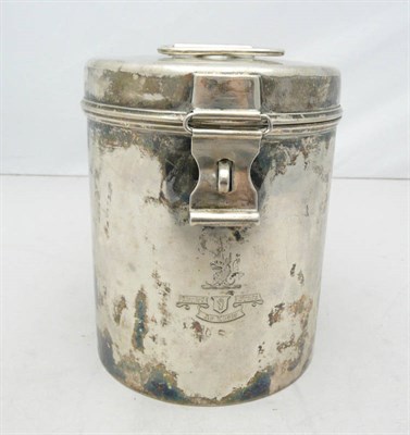 Lot 1095 - A Victorian Biscuit Barrel and Cover, H Woodward & Co, Birmingham 1880, of cylindrical form...