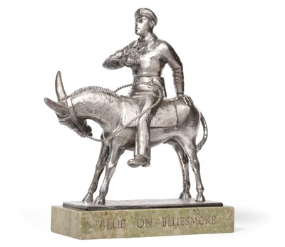 Lot 151 - ~ Royal Horse Guards Interest: A Cast Silver Model of a Soldier Riding a Donkey, maker's mark...
