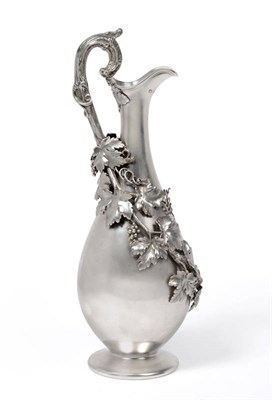 Lot 1098 - A Victorian Claret Jug, Frederick Elkington, London 1881, of tapering ovoid form with circular...