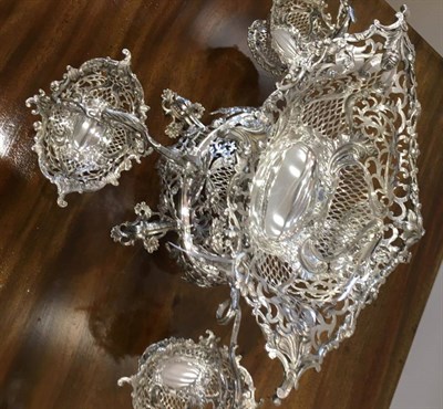 Lot 161 - A George V Silver Centrepiece Epergne, Charles Stuart Harris & Sons, London 1911, of elaborate...
