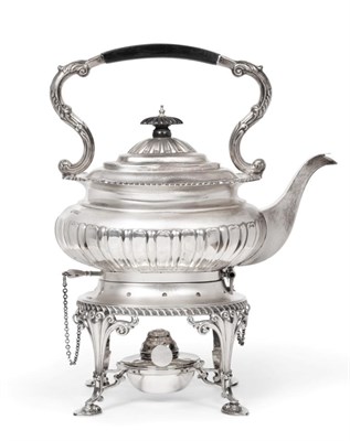 Lot 162 - A George V Silver Kettle on Stand, John & William Deakin, Sheffield 1911, with gadroon and...