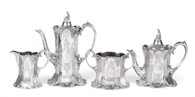 Lot 164 - A Victorian Silver Four Piece Tea and Coffee Service, A B Savory & Sons (marks of both Joseph &...