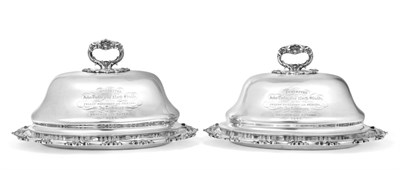 Lot 165 - A Pair of Early Victorian Silver Dishes and Covers of North East Interest, John Edward Terry,...