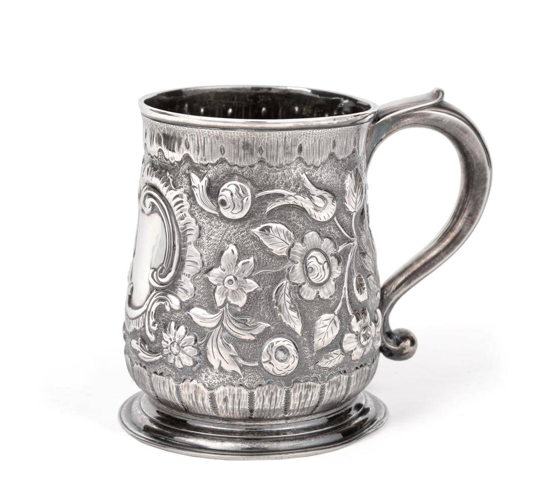 Lot 170 - A George II Silver Mug, Richard Gurney & Thomas Cook, London 1736, baluster form on spreading foot