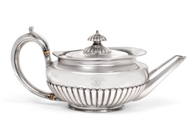 Lot 175 - A George III Silver Teapot, William Burwash & Richard Sibley, London 1807, squat circular and...