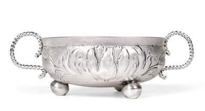 Lot 189 - A William & Mary Provincial Silver Twin-Handled Wine Taster or Bowl, George Gibson, York 1677,...