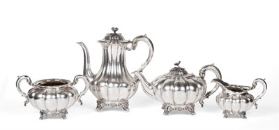 Lot 192 - A Victorian Silver Four Piece Tea and Coffee Service, Mappin & Webb, London 1866, circular...