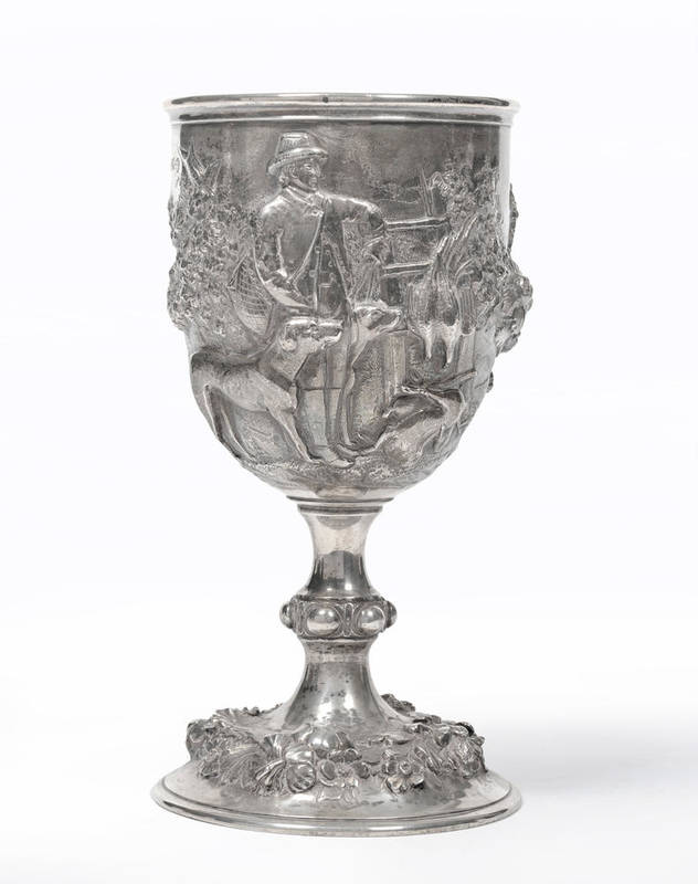 Lot 1105 - A Victorian Goblet, Robert Hennell, London 1867, also Hennell house mark, of pedestal form with...