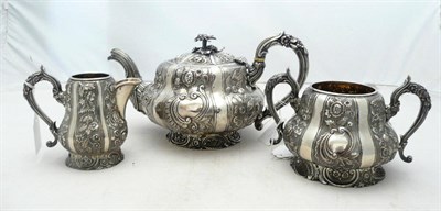 Lot 1115 - A Composite Three Piece Tea Service, the teapot by Joseph Craddock, London 1826, the milk jug...