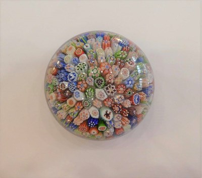 Lot 505 - A Baccarat Millefiori Paperweight, dated 1847, with various silhouette canes, including a...