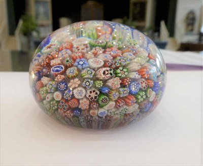 Lot 505 - A Baccarat Millefiori Paperweight, dated 1847, with various silhouette canes, including a...