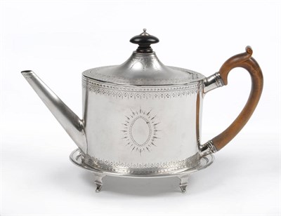 Lot 1118 - A George III Teapot and Stand, George Smith II, London 1786, the stand Thomas Lamborn,...