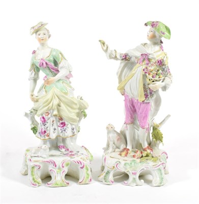 Lot 520 - A Matched Pair of Derby Porcelain Figures of a Shepherd and Shepherdess, circa 1760, both standing