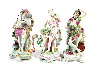 Lot 521 - A Matched Set of Three Derby Porcelain Figures of The Seasons, circa 1765, Spring as a...