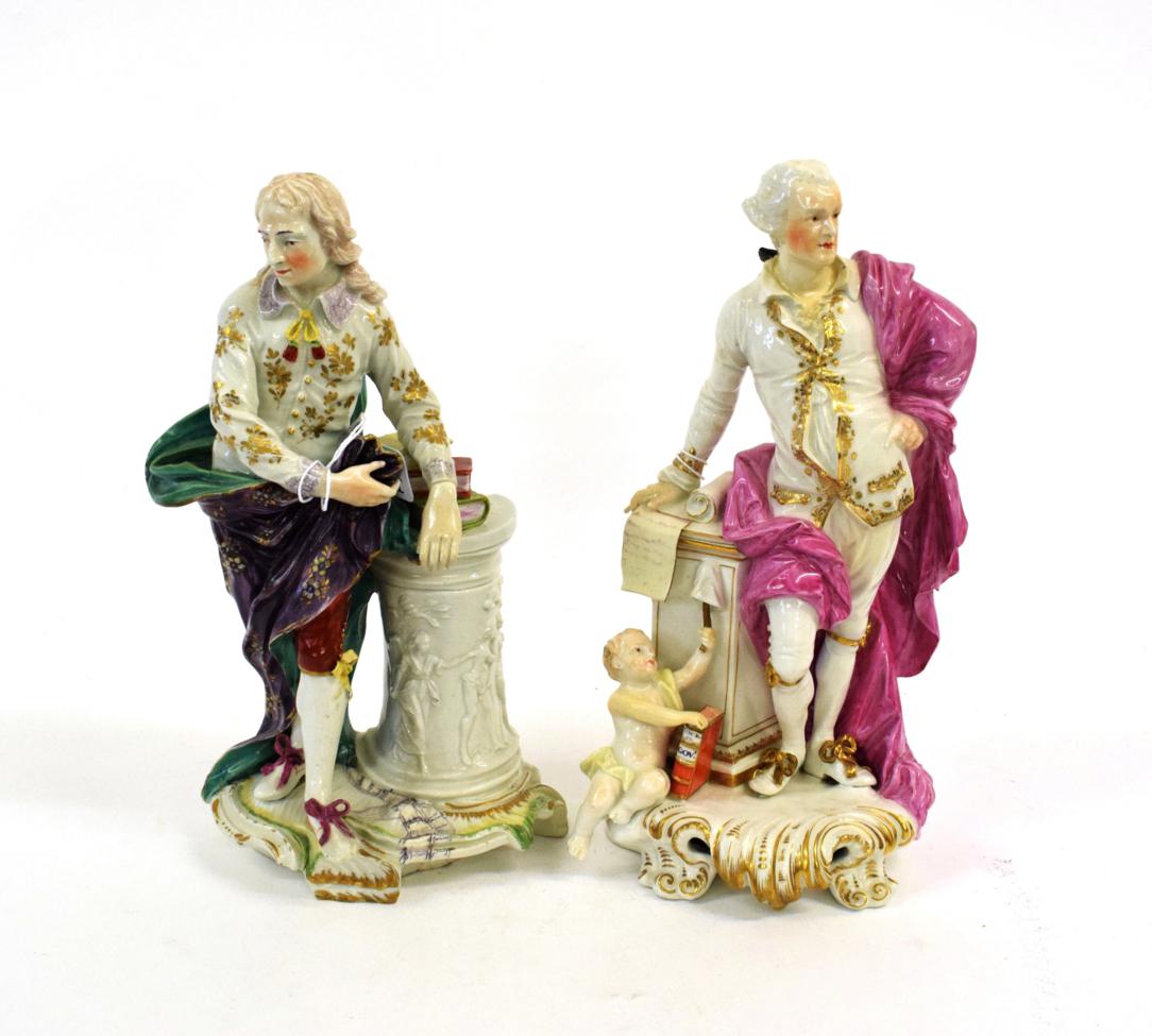 Lot 523 - A Matched Pair of Derby Porcelain Figures of John Wilkes and John Milton, circa 1765, both standing
