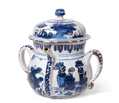 Lot 532 - An English Delft Posset Pot and Cover, probably London circa 1680, of baluster form with domed knop