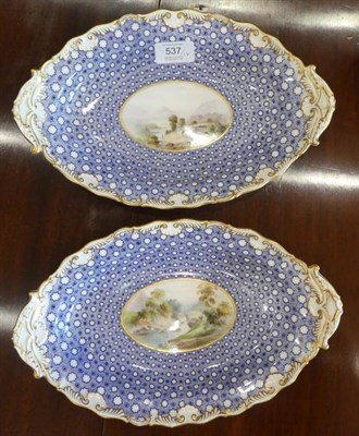 Lot 537 - A Royal Worcester Porcelain Dessert Service, painted by Harry Davis, 1902, with lakeland scenes...