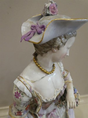 Lot 544 - ~ A Pair of Outside Decorated Meissen Porcelain Figures of a Lady and Gentleman, late 19th century