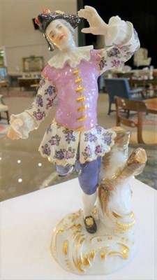 Lot 558 - A Meissen Porcelain Figure of a Dancer, 20th century, dressed in 18th century costume wearing a...