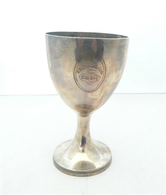 Lot 1126 - A George III Pedestal Cup, John Hampston & John Prince, York 1796, the semi-ovoid bowl with...