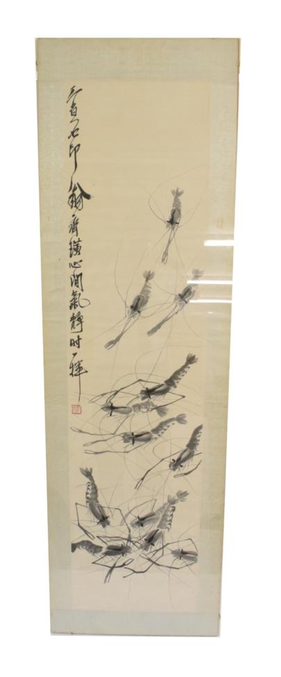 Lot 605 - After Qi Baishi (1864-1957) Shrimps A woodblock print published by Rongbaozhai Studio in the...