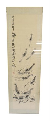 Lot 605 - After Qi Baishi (1864-1957) Shrimps A woodblock print published by Rongbaozhai Studio in the...