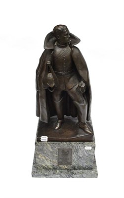 Lot 627 - ~ R J Gunther: A Bronze Figure of an Officer of the Life Guards, standing on a rectangular...