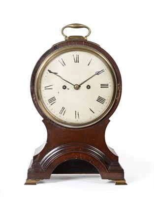 Lot 639 - A George III Mahogany Striking Balloon Shaped Table Clock, circa 1800,  balloon shaped case...