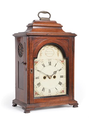 Lot 640 - ~ A George III Mahogany Striking Table Clock, signed Thompson, Darlington, circa 1800, inverted...