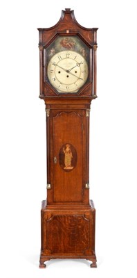 Lot 650 - ~ An Unusual Oak Quarter Striking Octagonal Shaped Dial Eight Day Longcase Clock, signed John...