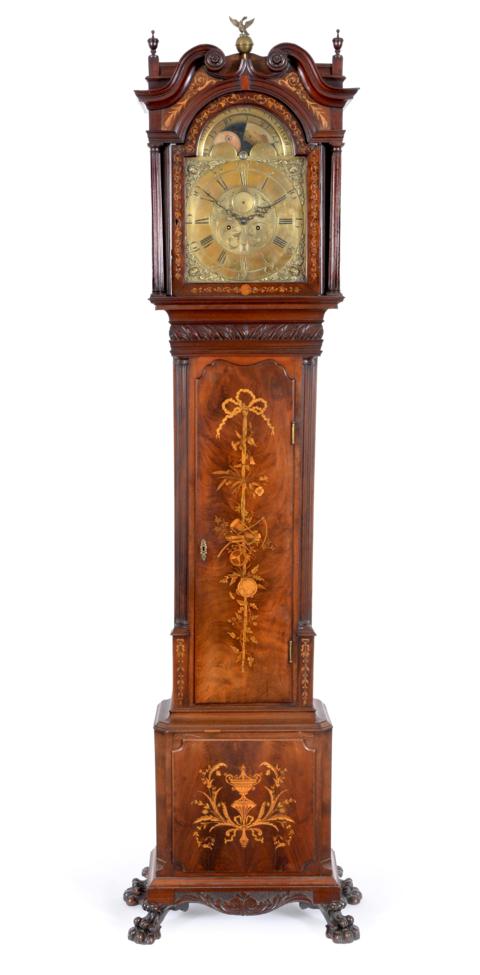 Lot 652 - ~ A Mahogany Eight Day Longcase Clock, signed John Wyke, Liverpool, circa 1780, swan neck pediment