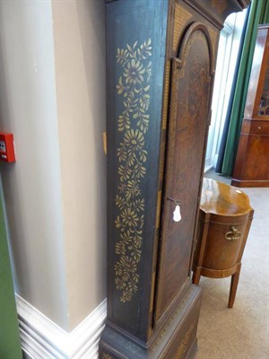 Lot 654 - ~ A Green Chinoiserie Eight Day Longcase Clock with Rocking Father of Time Automata, signed...