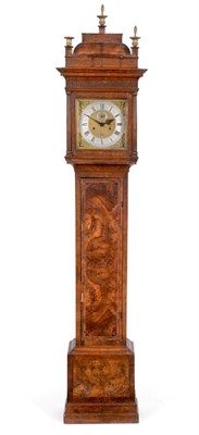 Lot 655 - An Early 18th Century Walnut Longcase Clock, signed Roger Penton, circa 1710, later caddy pediment