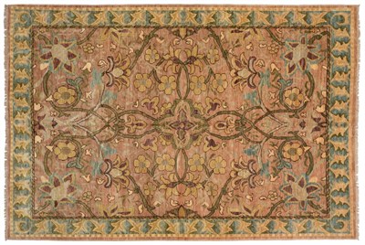 Lot 671 - William Morris Design Carpet, modern The field of large serrating vines and flowers enclosed by...