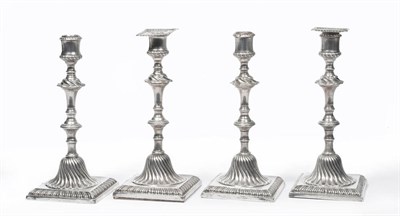 Lot 1136 - An Extremely Rare Set of Four George III Candlesticks, Matthew Boulton & John Fothergill,...