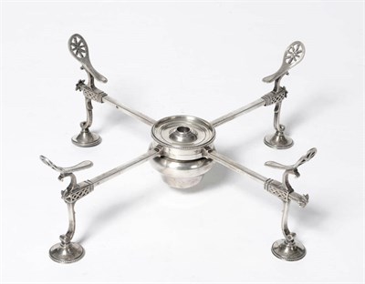 Lot 1137 - A George III Dish Cross, Robert Hennell, London 1785, of typical form with central burner and...