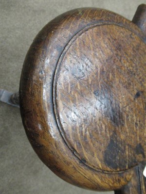 Lot 699 - A Late 16th Century Style Trefoil Form Joined Oak Stool, the moulded top above a moulded and carved