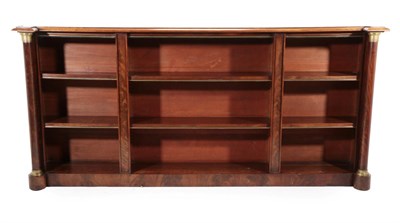 Lot 721 - A Mahogany Dwarf Bookcase, mid 19th century, of breakfront form with six adjustable shelves all...